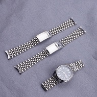 For 19mm Sliver Hollow Curved End Solid Screw Links Watch Band Jubilee strap For Seiko 5 SNXS73K1 SN