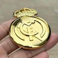 Miếng Dán Xe 3D Metal Real Madrid Logo Decal Trang Trí Cao Cấp Miếng Dán Xe Hơi Tùy Chỉnh Phụ Kiện N