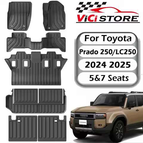 RHD Floor Mats for 2024 2025 Toyota Land Cruiser Prado LC250 (Fuel ) 5&7 Seat All Weather TPE 3D Foo