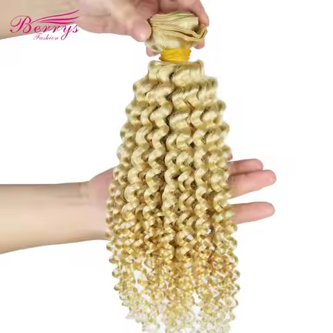 Berrys Fashion 613 Blonde Deep Wve Bundles Brazilian Curly Weave Human Hair Bundles 1/3/4PC Virgin H