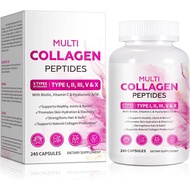 Multi Collagen Peptides Capsules with Biotin, Vitamin C & Hyaluronic Acid –！！！Before use, Please Car