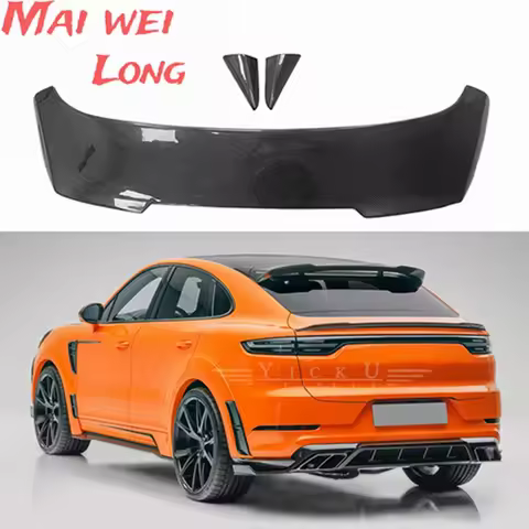 Carbon Fiber Spoiler For Porsche Cayenne Coupe 2020 2021 2022 High Quality Wing Lip Roof Spoilers