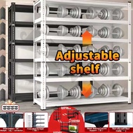 JXNJ 6 Layer Adjustable Shelf Thickened Warehouse 6tier Boltless Metal Display Rack Shelf Storage La