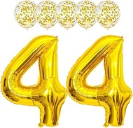 Gold 44 Foil Balloons 40" Jumbo Foil Balloons Confetti Balloons for 44th Birthday Wedding Anniversar