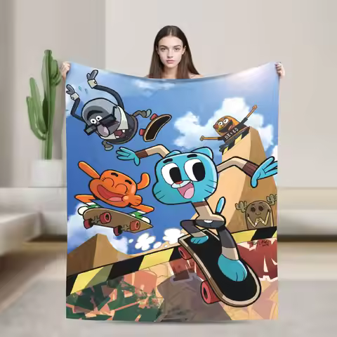 The Amazing World Of Gumballs Flannel Blanket Winter Super Soft Bedding Throws Girls Boys Home Decor