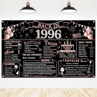 30th Birthday Decorations for Women, 1996 Birthday Backdrop, Rose Gold 30 Year Old Birthday Party De
