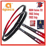 ◎✟▣Apacs 722 Nano fusion / lethal 9/10/ commander/ Virtuoso Badminton racket free strings + Grip