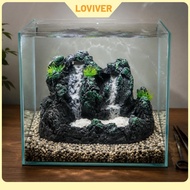 Aquarium Landscape Rock Resin Waterfall Decor Faux Mountain Ornament for Aquarium Decoration Fish Ta