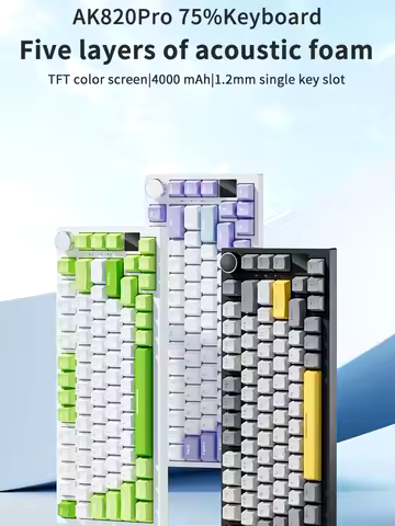 AJAZZ AK820/AK820Pro Mechanical Keyboard TFT Screen Multifunctional Knob Gaming Keyboard Wired/2.4GH