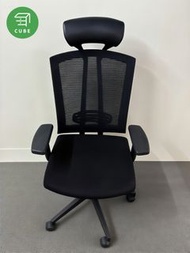 辦公室椅子 可調節升降 有扶手 帶頭枕 撐腰 有轆 帶輪子 網孔透氣 鏤空靠背 旋轉椅子 人體工學椅子【立方傢俬】專營買賣二手辦公室傢俬 香港全域服務 二手 辦公室傢俬