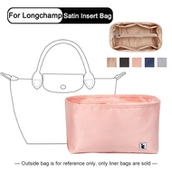 Satin Insert Bag for Longchamp Organizer Bag with Zipper Pockets Cosmetic Bags Travel Inner Purse