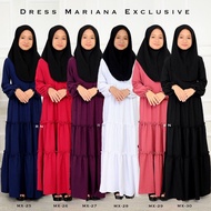 Mariana Dress Kids Gaun Labuh Kembang Budak Perempuan Jubah Hitam Putih Muslimah Khatam Umrah Haji Konvo Size 4 -12