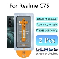 2 Pcs For Realme C75 HD One-click Tempered Glass Screen Protector Screen Guard For Realme Note 70 60