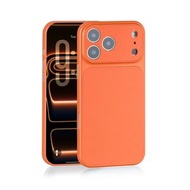 大視窗秒變17磁吸手機殼17promax全包防摔保護套121314鑽石紋皮革-橙色 iPhone 12