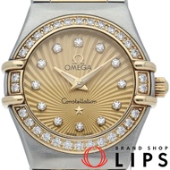 歐米茄星座系列迷你腕錶，22.5毫米鑲鑽錶圈，12顆鑽石，160週年紀念款，型號111.25.23.60.58.001，K18YG/SS材質，香檳色錶殼，成色極佳 [二手]