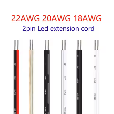 5-100m Electrical Wire 2 Pin LED Strip Cable Red Black 5V 12V 2 Core JST Flexible Extension Cable Fo