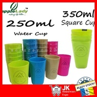 Applelady 250ml Water Cup 8oz Plastic CUP Plastik Cawan 8oz  Colourful Plastic Cup Plastic Mug