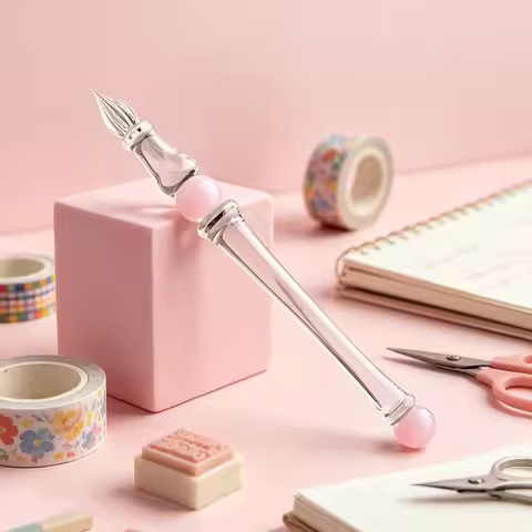 MAJOHN Master Craftsman Lamp Crystal Glass Dipping Pen Color Ink Expert Hand Booklet Drawing Hook Li