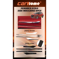 Perodua Ativa CHROME & CARBON Side Body Moulding Door Trim Lining Bodykit Body Kit Perodua Ativa Acc