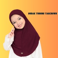 Tudung Sarung Budak TAG CROWN Kanak2 MOSSCREPE PREIMIUM READY STOCK..