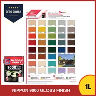 1Litre Nippon Paint 9000 High Gloss Finish Warna 1L-cat minyak pintu &amp; besi