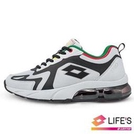 特賣會 LOTTO樂得-義大利第一品牌 男款LT20加厚氣墊跑鞋 2398-白黑 超低價特賣790元