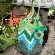 Green Granny Square Bag,Crochet Bag, Women Bag