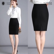 AUTHENTIC TOTOSA SHOP Women's Pencil Skirt Short Office Skirt with Back Split 2 Layers of High Quali