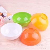 彩色碗套裝快餐湯碗兒童塑料碗仿瓷飯碗密胺小碗4.5寸碗