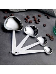 愛形不銹鋼量匙組套，廚房烘焙小工具，量杯咖啡匙