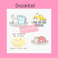 Sticker food for breakfast sticker donut tea coffea