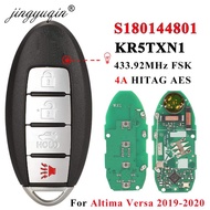 jingyuqin S180144801 Smart Keyless Remote Car Key For Nissan Altima Versa 2019 2020 433MHz 4A Chip F