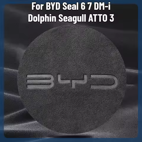 For BYD Seal 6 7 DM-i Dolphin Seagull ATTO 3 Suede Steering Wheel Logo Emblem Stickers Interior Styl
