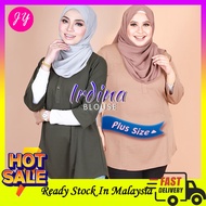 🔥READY STOCK🔥Women Irdina Malaysia 3/4 Sleeve Button Blouse Muslimah Baju Wanita *B10325*