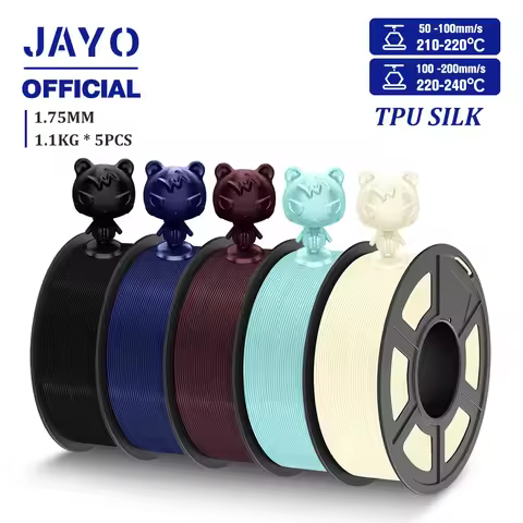 JAYO TPU SILK 3D Printer Filament 98A TPU Filament 1.75mm Silk Rainbow SILK PLA PLUS 3D Filament Glo