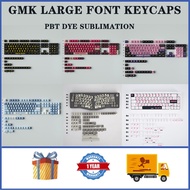 GMK keycaps Black gold/blue/purple/red pink Large font key cap PBT keycaps Dye sublimation cherry profile For mx seitch Mechanical Keyboard