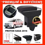 PROTON SAGA VVT MC1 MC2 ArmRest 2016 - 2025 Adjustable 7-USB Port Cup Holder Car Arm Rest
