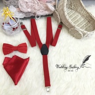 MERAH Economy package! Bretel suspenders and bow ties bowties and red pocket squad