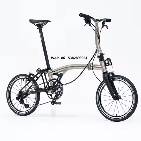 Aceoffix 16''Inch C5 Folding Bicycle Brushed Nickel-plated Aluminium Alloy Bicycle Trifolding Bike U
