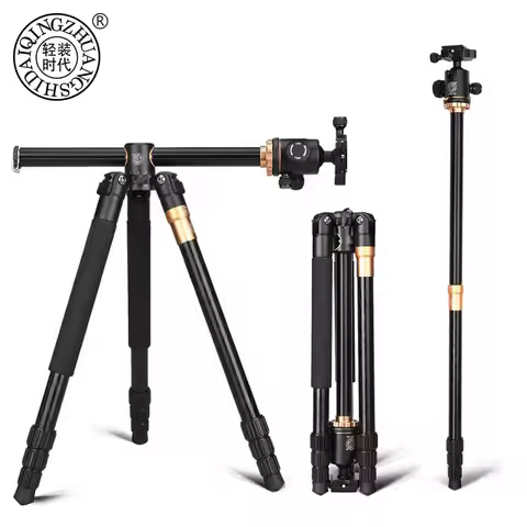 QZSD Q999H Aluminium Alloy Camera Tripod Video Monopod Professional Extendable Tripod with Quick Rel