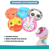 Cute Motif Shower Cap PVC Material Cartoon Character Shower Cap Cute WaterProof Bath Cap OOS 474