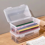 Large Capacity Stationery Storage Case Transparent Pencil Case Marker Sketch Pen Organizer Multifunc