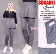 celana senam rok polos wanita abu