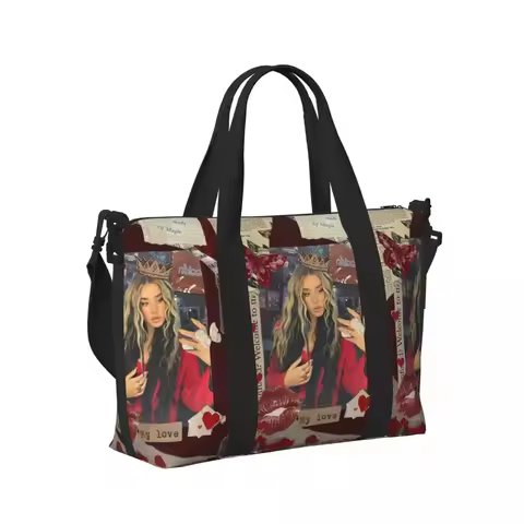 Spanish Lola Indigo Beach Travel Bag Large Capacity Tote Bags for Gym Sport Women Shopping Duffle Sh