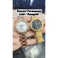 Roscani Perempuan Jam Manik Gold / Rosegold Watch