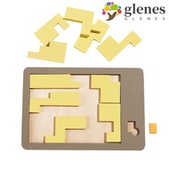 GLENES Wooden Geometric Puzzles, Geometric Shape Educational Tangram Board Puzzle, 3D Puzzle Space W