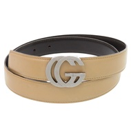 Gucci 雙G互扣米色皮革皮帶 0521 [二手] 成色極佳 Gucci