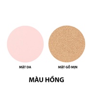Miếng Lót Chuột Da ( Mouse Pad ) Hình Tròn Sử Dụng Được 2 Mặt Không Thấm Nước Đường Kính 22 cm