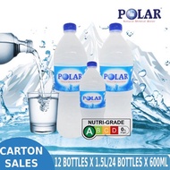 [Carton Sales] POLAR MINERAL WATER 600ml / 1500ml / 12bottles / 36 bottles / 2 Choices