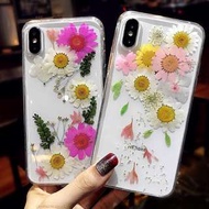 韓國唯美小清新真花永生花雛菊IPHONE手機電話膠殼 IPHONE6 7 8 X PLUS